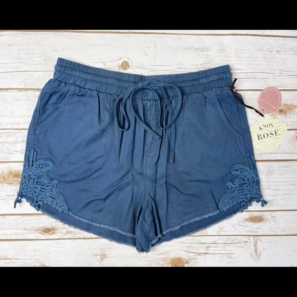 Knox Rose Target Indigo Blue Drawstring Shorts Size S Small NWT